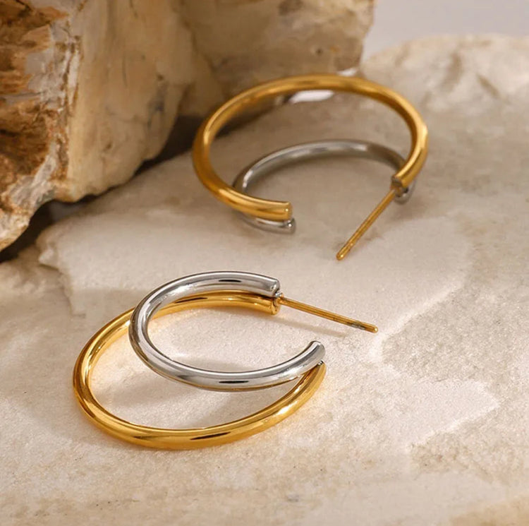 Double Hoop Harmony Earrings XMTX Collections