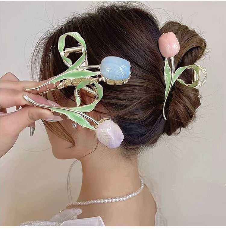 Spring Vibes Tulip 🌷 Large Hair Claw Clip XMTX Collections