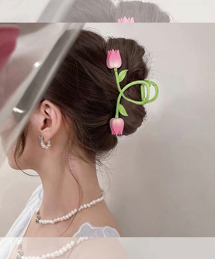 2 Tulips š·š·Metal Hair Claw Clip XMTX Collections