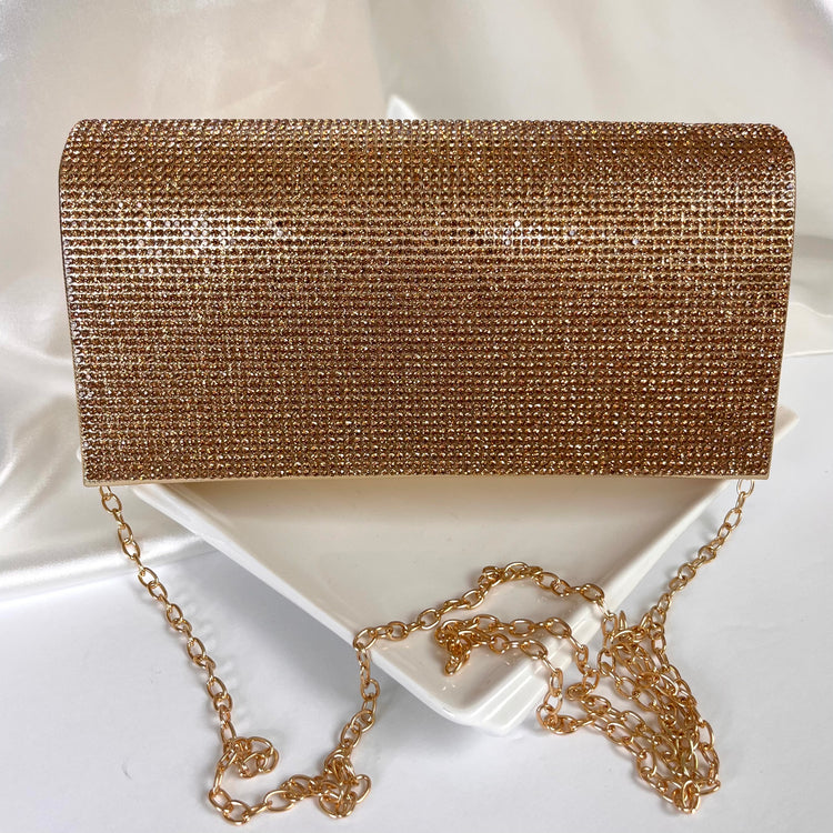 Gold Rhinestone Clutch XMTX Collections
