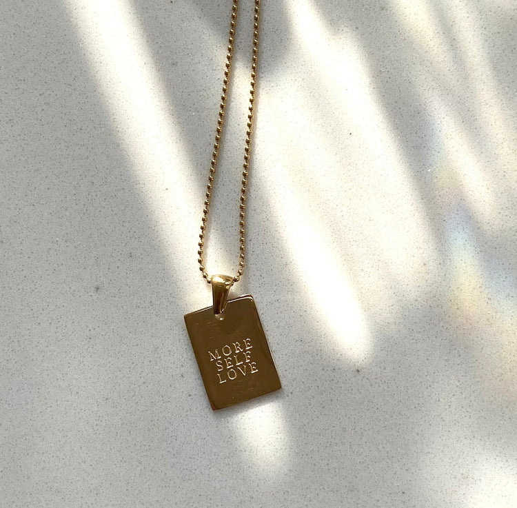MORE SELF LOVE Affirmation Necklace XMTX Collections