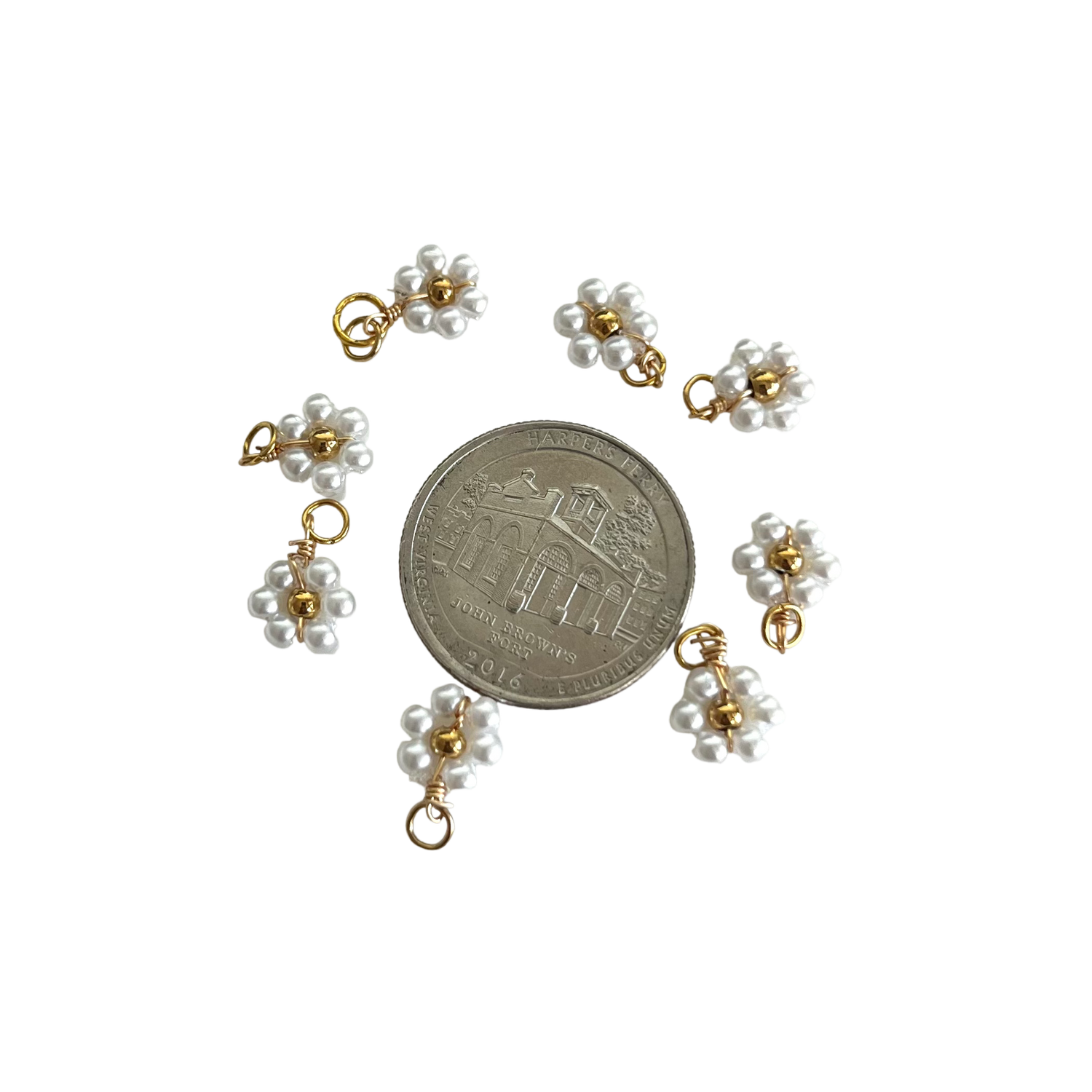 Pearl Daisy Flower Charm XMTX Collections