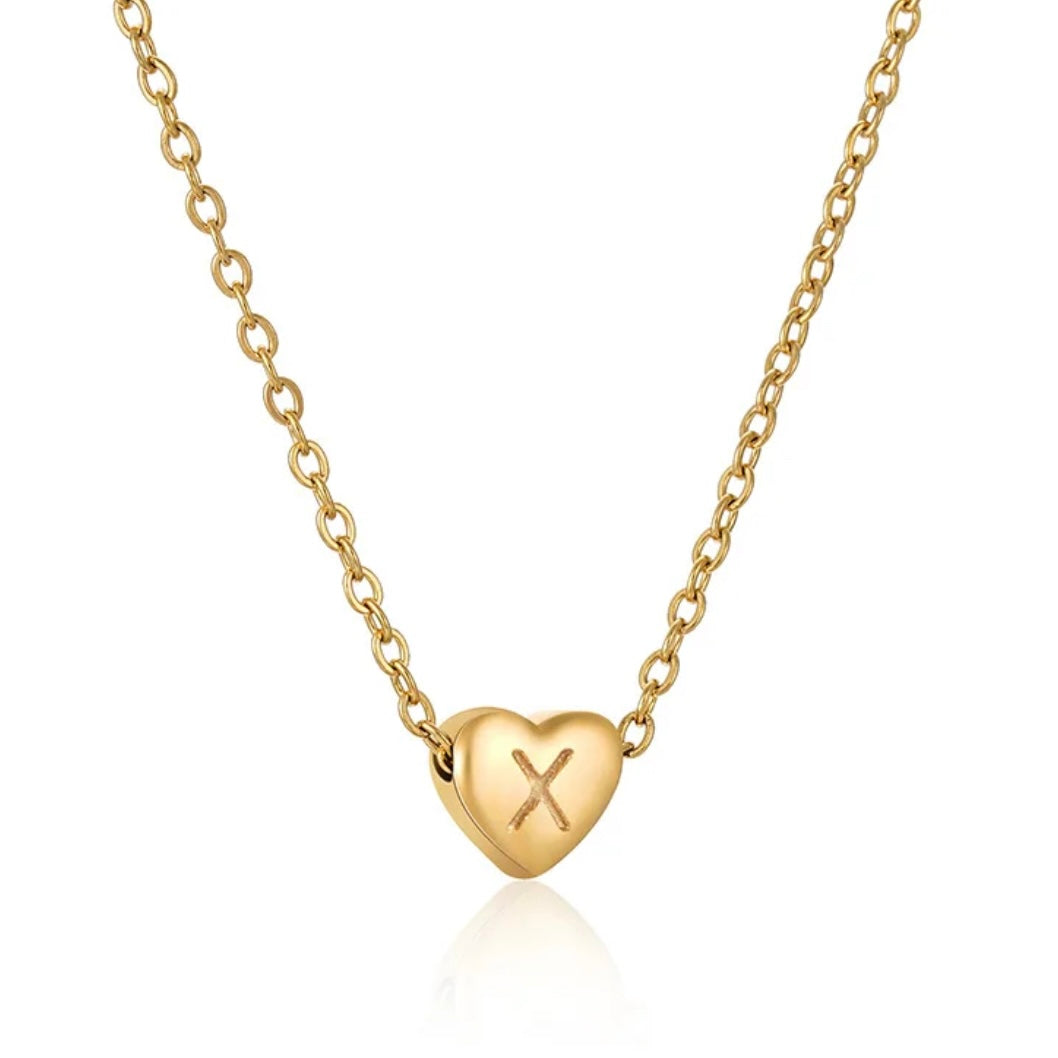 Heart Initial Necklace XMTX Collections