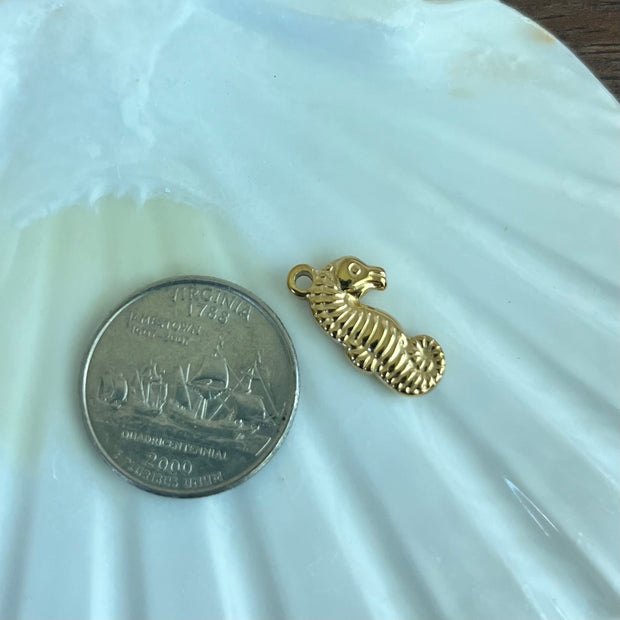 Gold Seahorse Charm