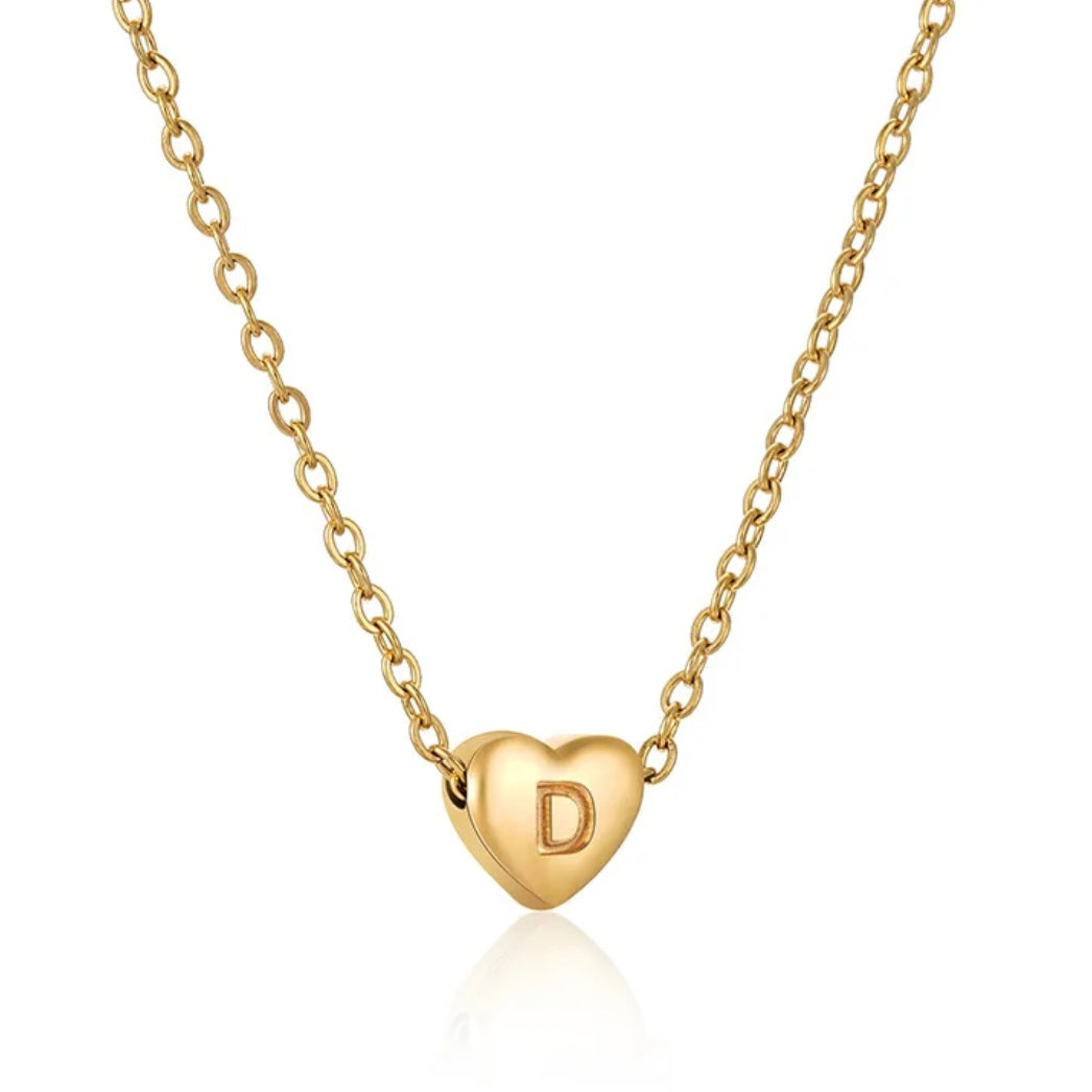 Heart Initial Necklace XMTX Collections