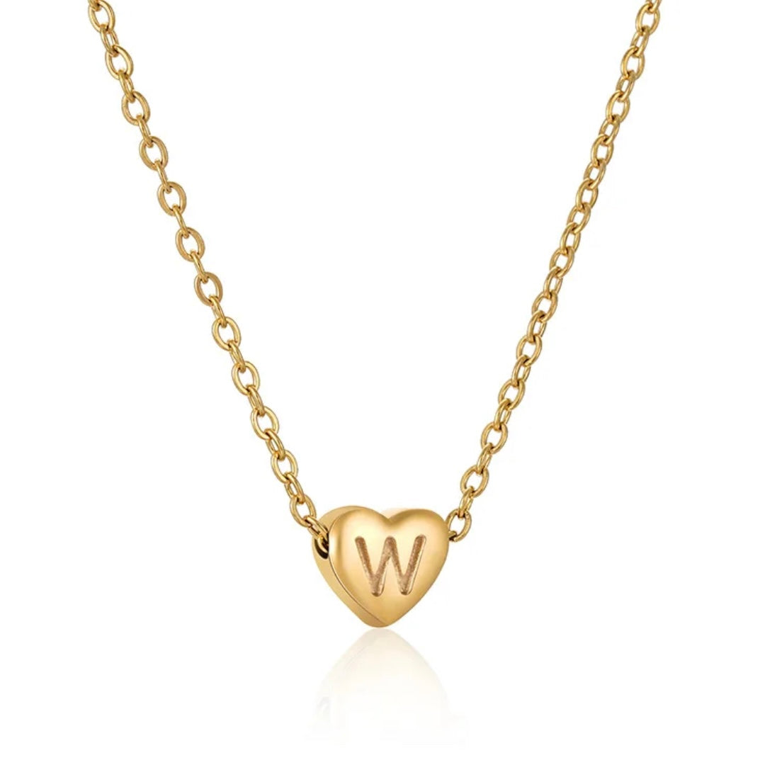 Heart Initial Necklace XMTX Collections