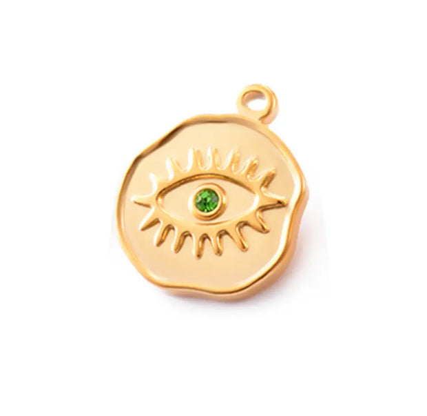 Green Zircon Evil Eye Charm