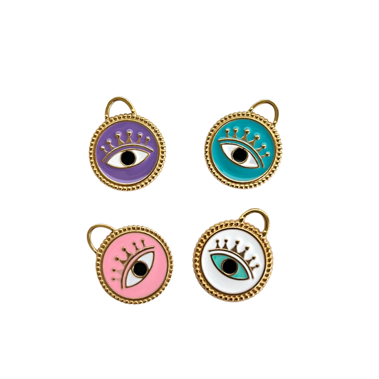 Enamel Colorful Evil Eye Charm XMTX Collections