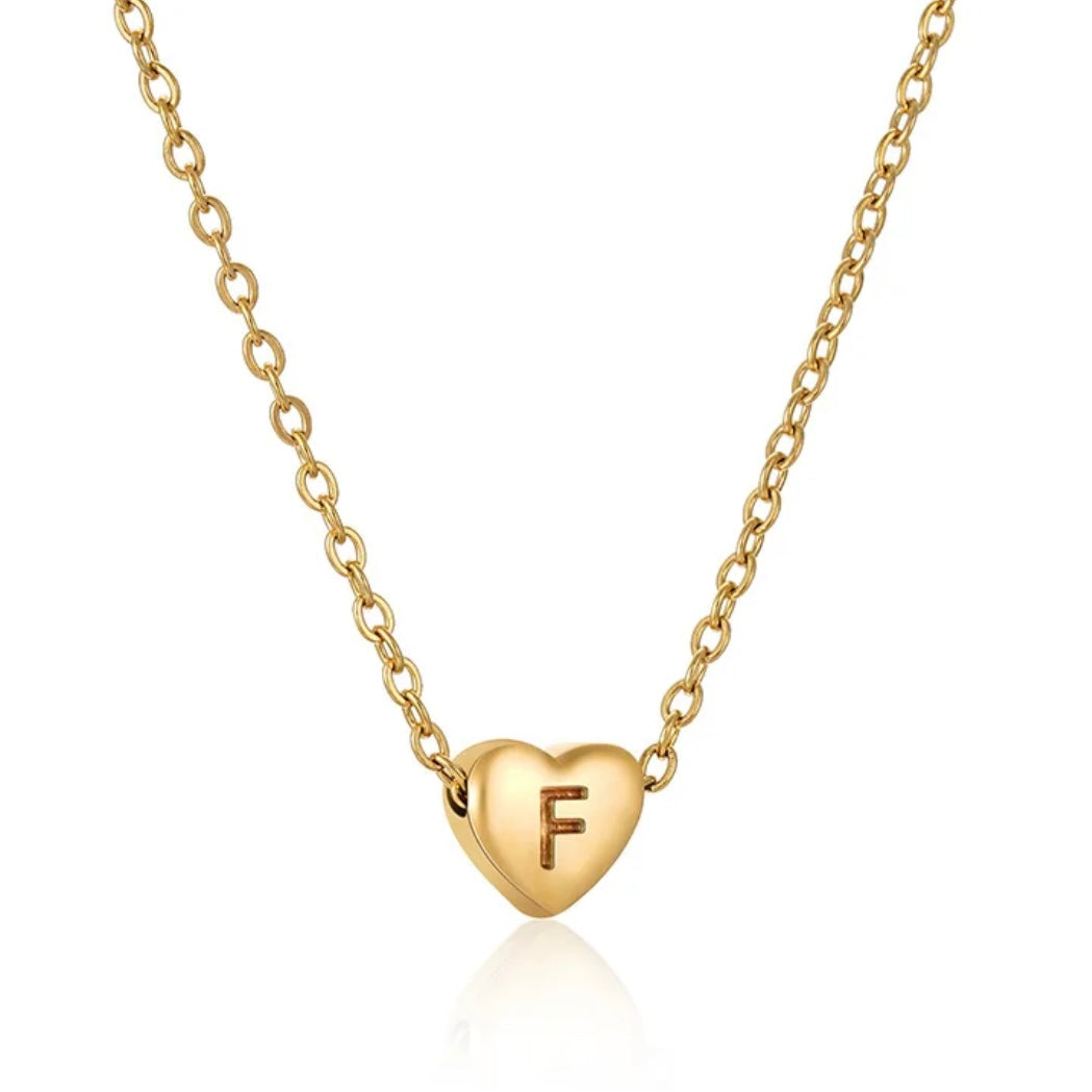 Heart Initial Necklace XMTX Collections