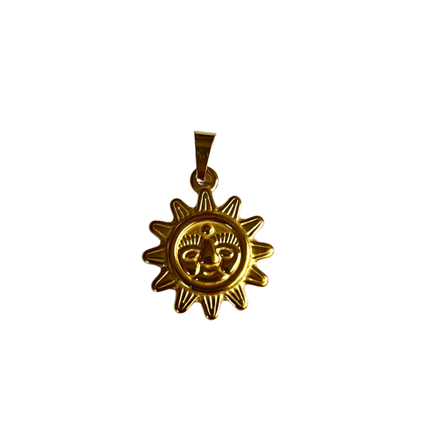 Sun Face Gold Charm