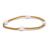 Gold stretch bracelet with 4mm beads and freshwater pearls