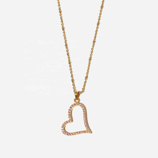 Rhinestones Heart Necklace