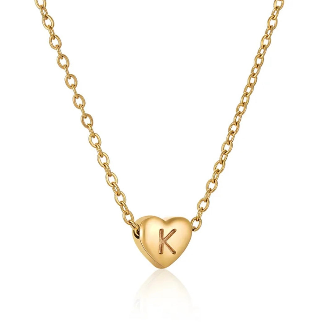 Heart Initial Necklace XMTX Collections