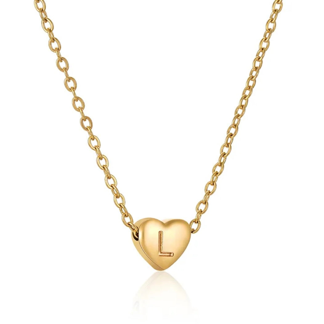 Heart Initial Necklace XMTX Collections