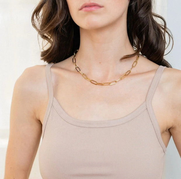 Donna Hallow Paperclip Choker Necklace