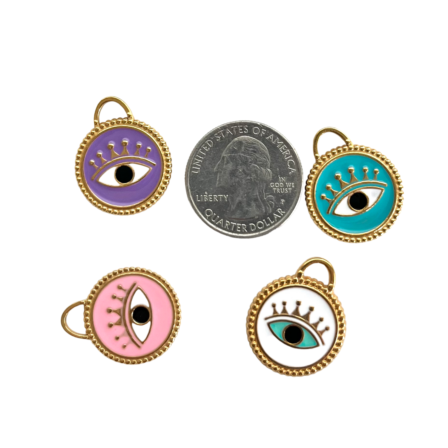 Enamel Colorful Evil Eye Charm XMTX Collections