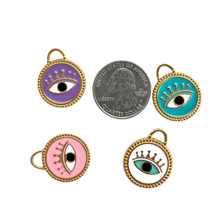 Enamel Colorful Evil Eye Charm XMTX Collections