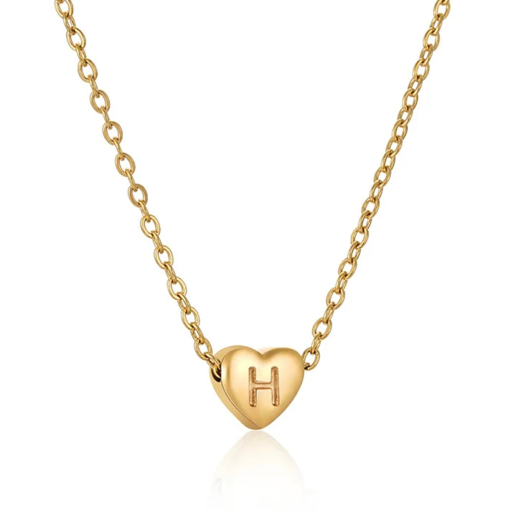 Heart Initial Necklace XMTX Collections