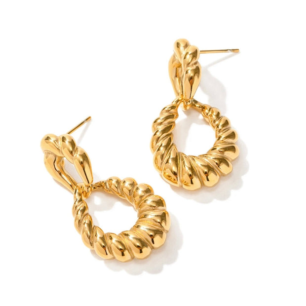 Bindi Twisted Hoop Drop Earrings