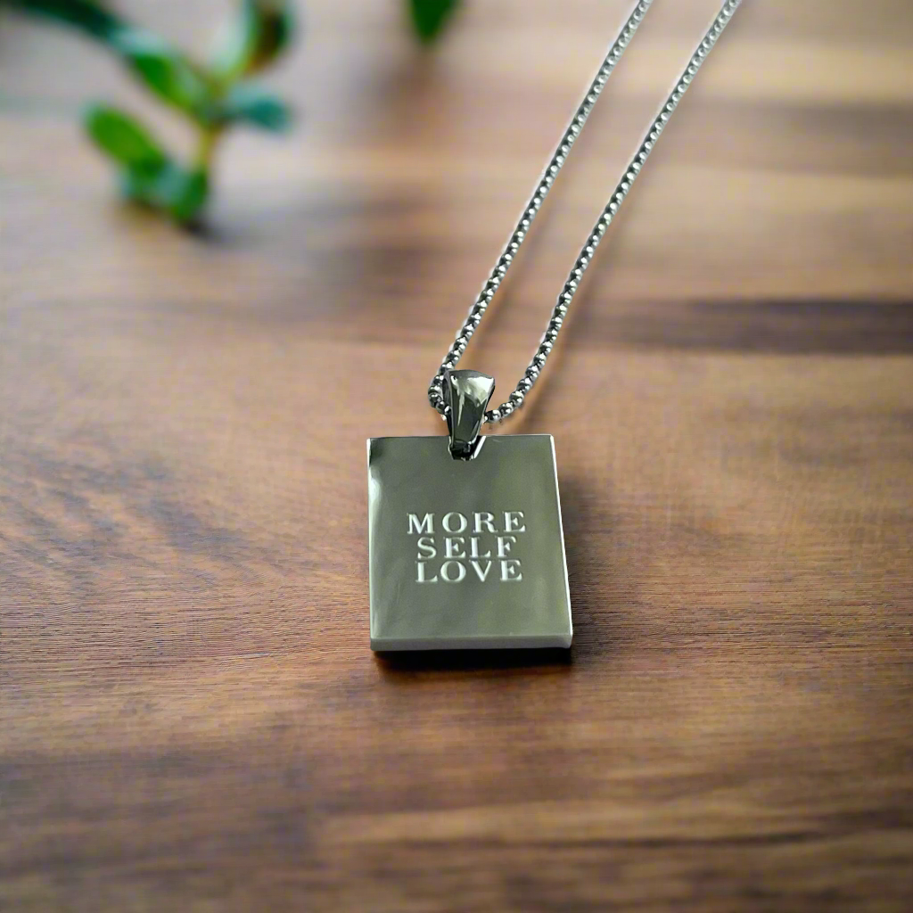 MORE SELF LOVE Affirmation Necklace XMTX Collections
