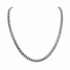 8mm silver Cuban chain necklace on white background