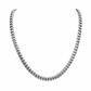 8mm silver Cuban chain necklace on white background