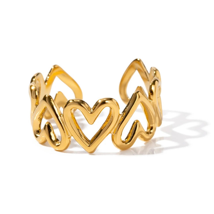 Hearts Open Ring