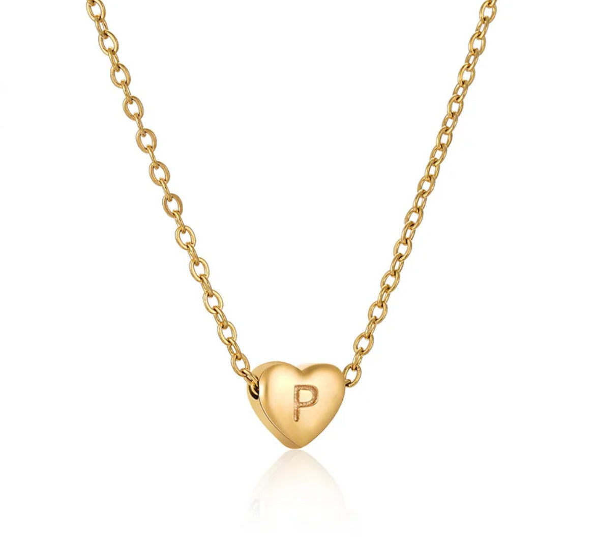 Heart Initial Necklace XMTX Collections