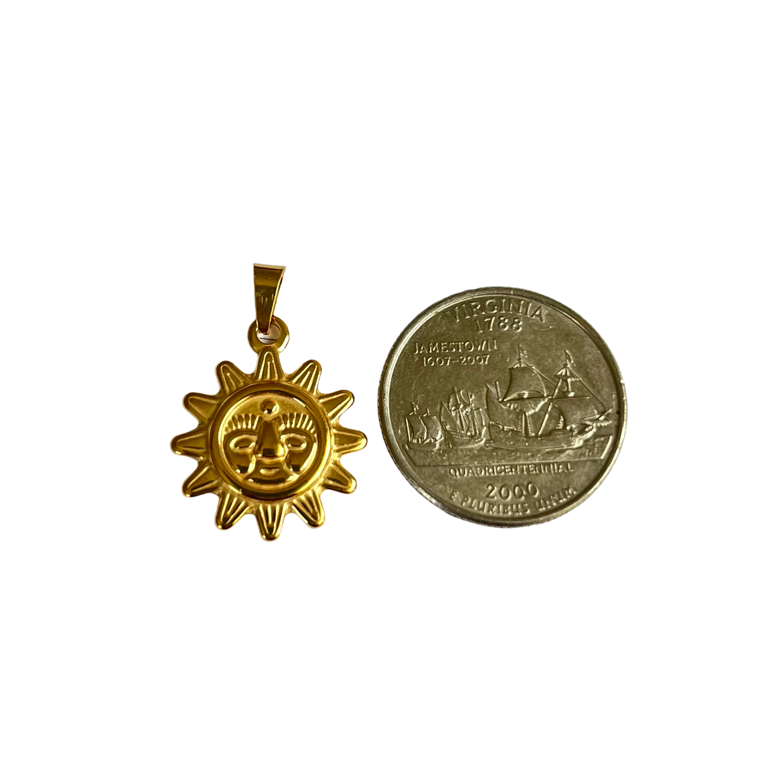 Sun Face Gold Charm XMTX Collections