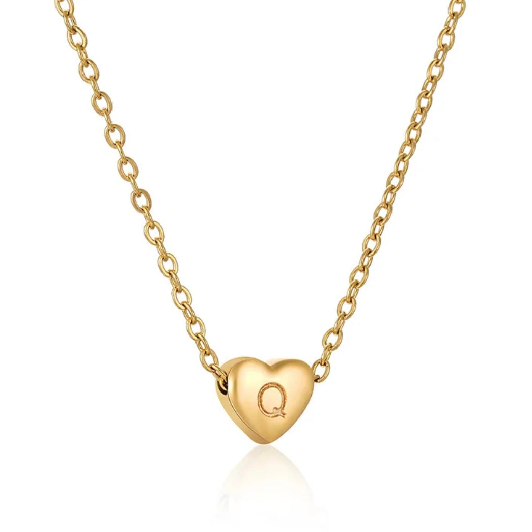 Heart Initial Necklace XMTX Collections