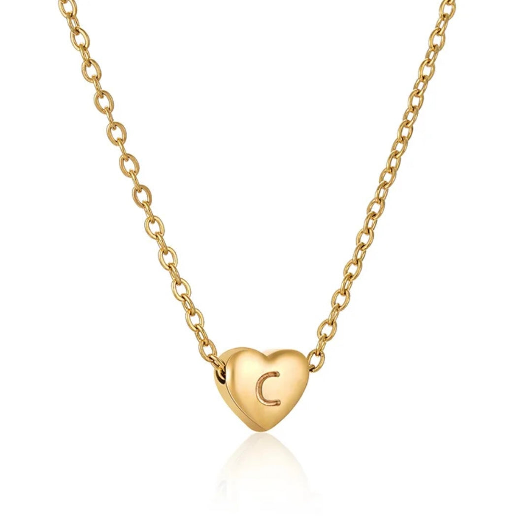 Heart Initial Necklace XMTX Collections