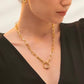 Upgrade your look with the modern and stylish Caroline Heart Pendant Chain Necklace. Featuring a large paperclip design and a perfect length for stacking, this must-have accessory is a timeless addition to any outfit. This  necklace adds the perfect touch to any ensemble.

19 inches long + 2 inches ext 

Heart Pendant .75" wide

18K PVD gold plated stainless steel

Non Tarnish And Water Resistant



 

 

 