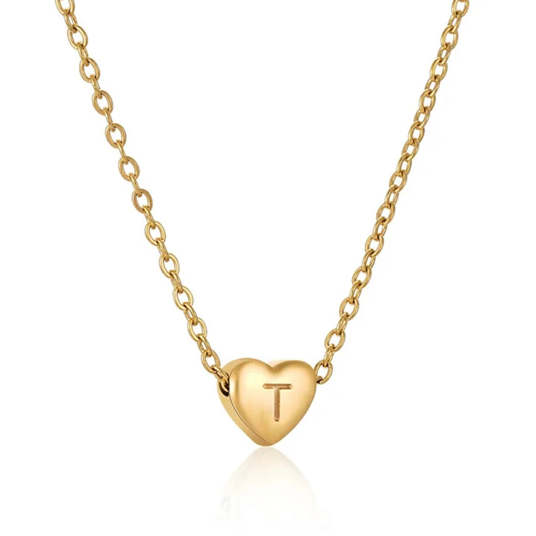 Heart Initial Necklace XMTX Collections