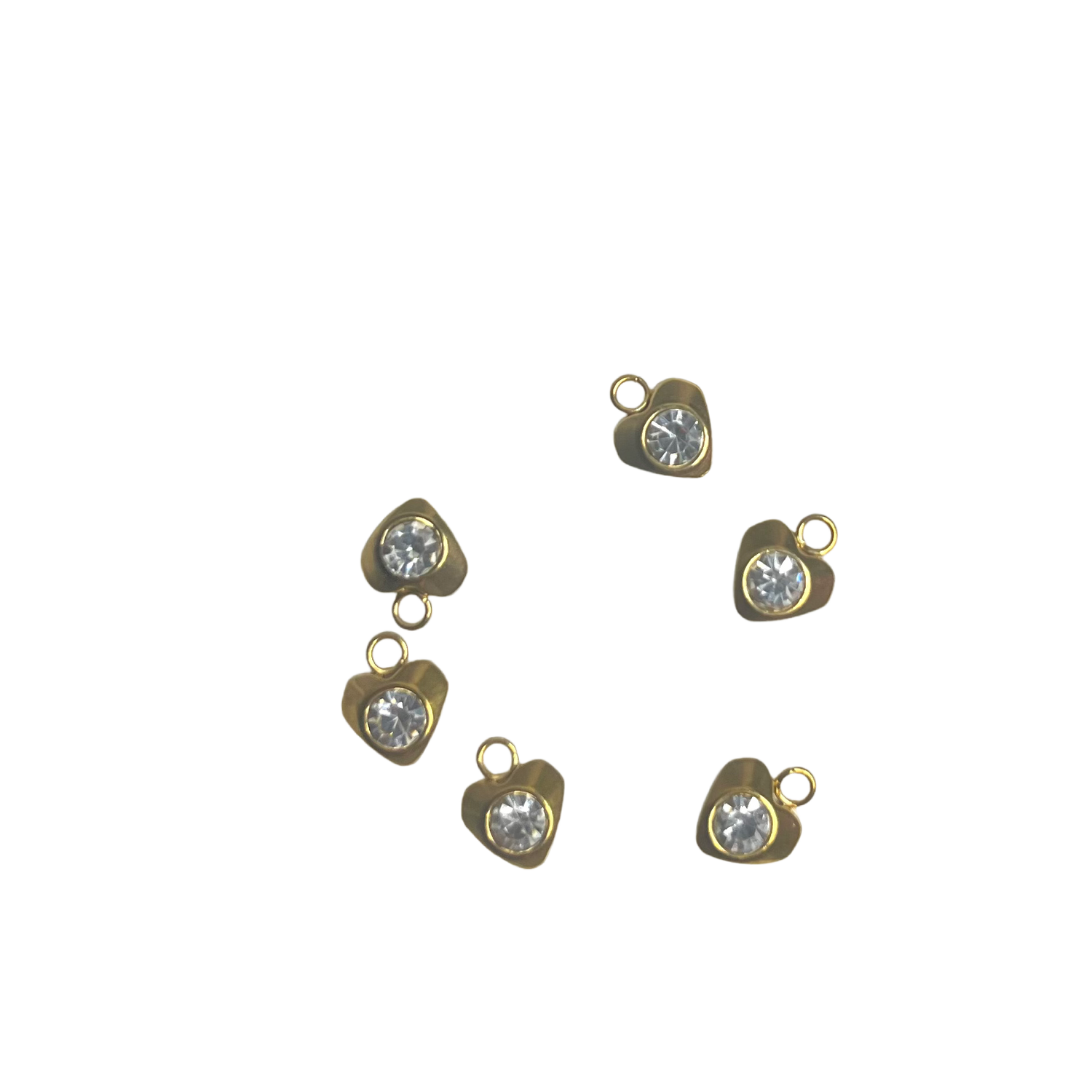 Gold Rhinestone Heart Charm XMTX Collections