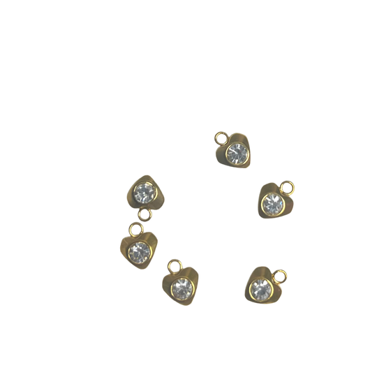 Gold Rhinestone Heart Charm XMTX Collections
