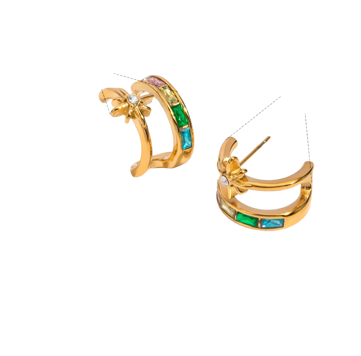Eight Point Double Hoop Earrings XMTX Collections