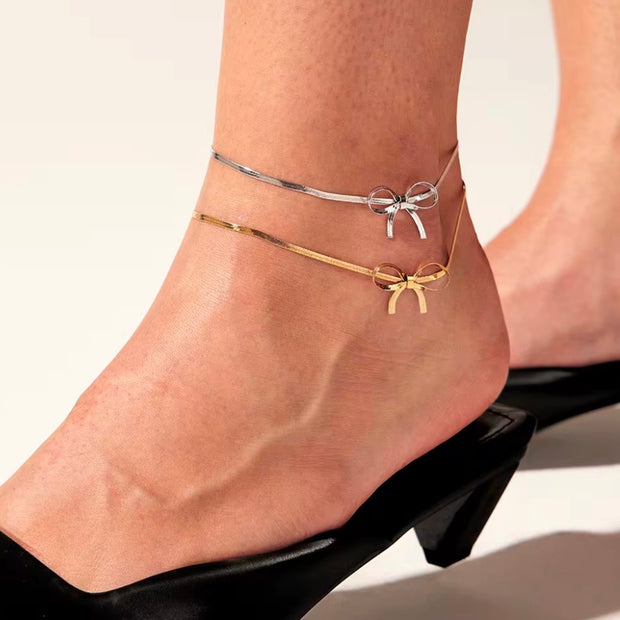 Bow Snake Link Anklet