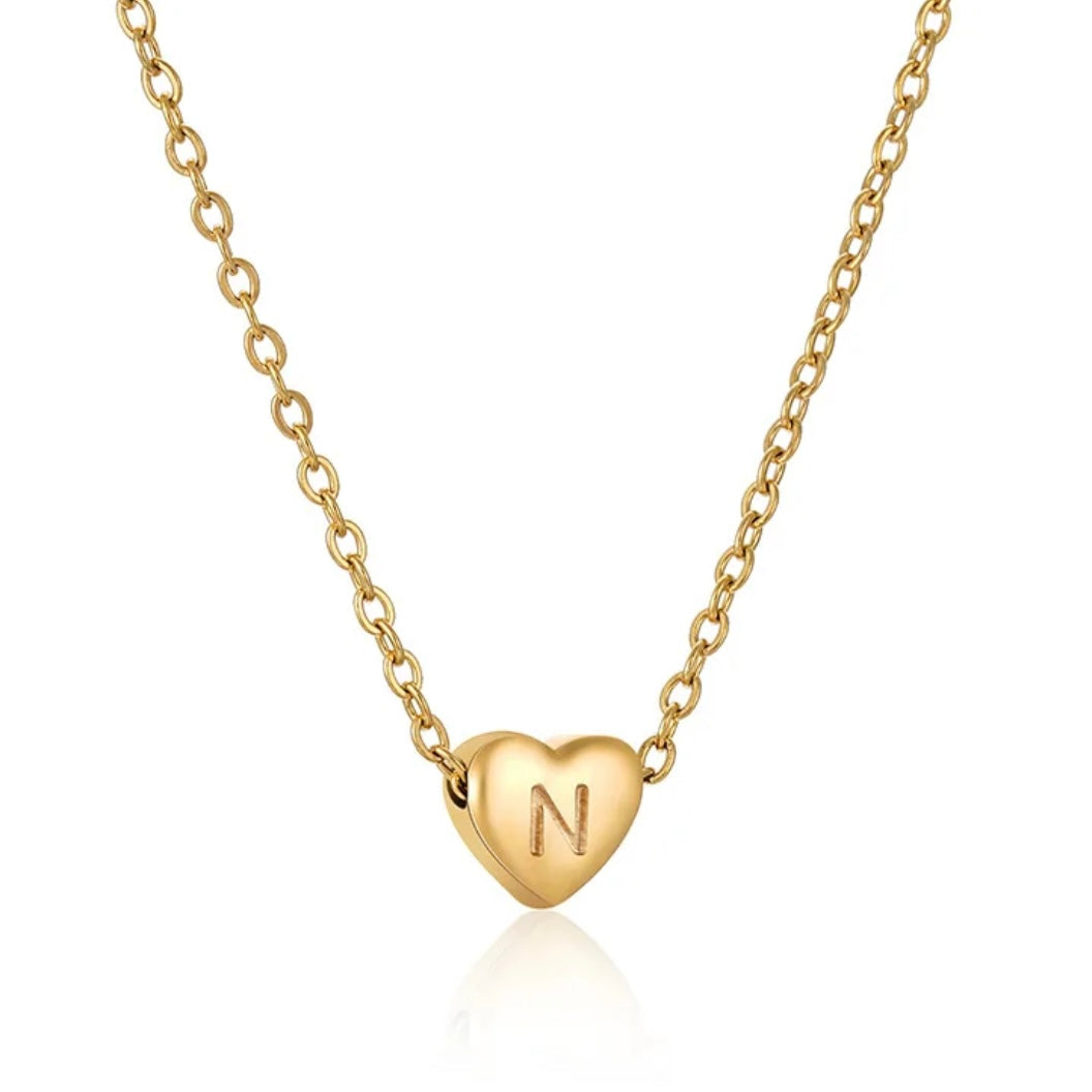 Heart Initial Necklace XMTX Collections