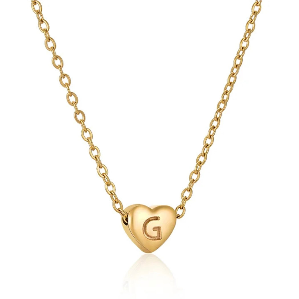 Heart Initial Necklace XMTX Collections