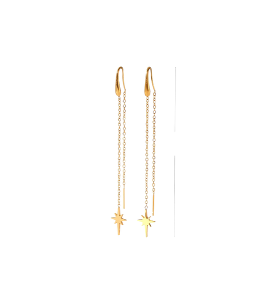 Eight Point Star Chain Earring XMTX Collections