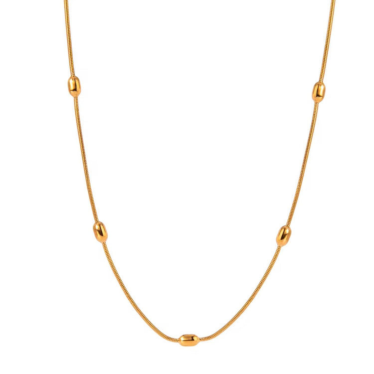 Charlotte Oval Beads Snake Necklace XMTX Collections