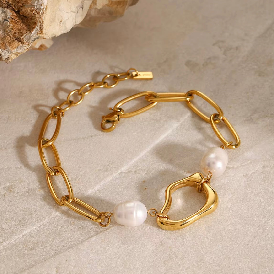 Coralie Bracelet XMTX Collections gold chunky and water resistant 