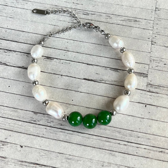 Pearls & Jade Bracelet XMTX Collections