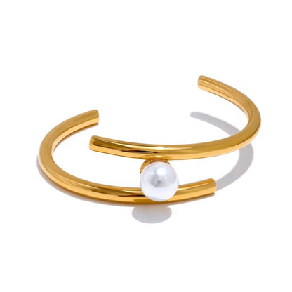 Talia Pearl Open Cuff Bracelet