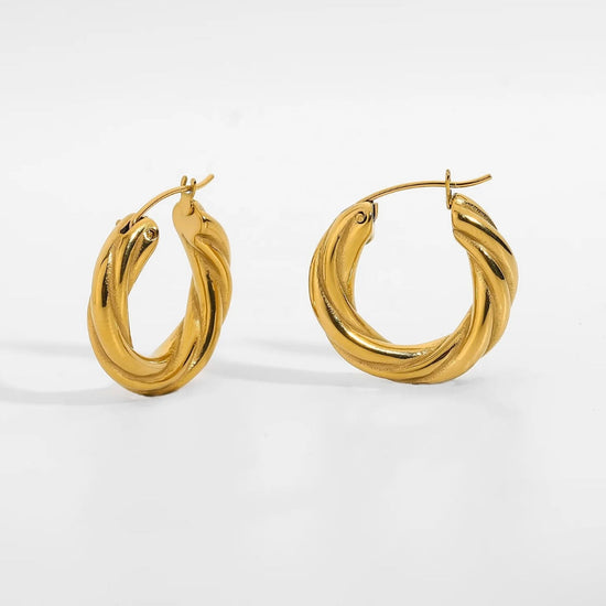 Evie Twisted Hoop Earrings XMTX Collections