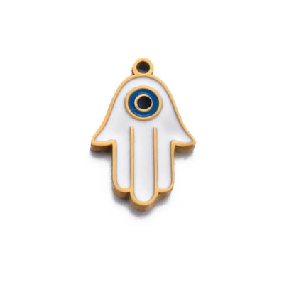 Small White Hamsa Hand Charm