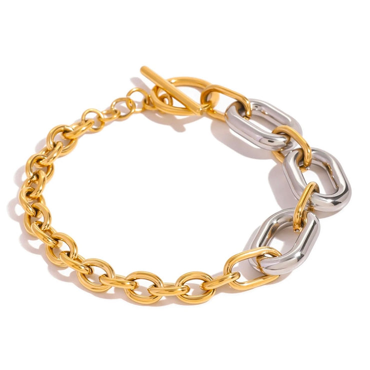 Two Tone Toggle Clasp Bracelet