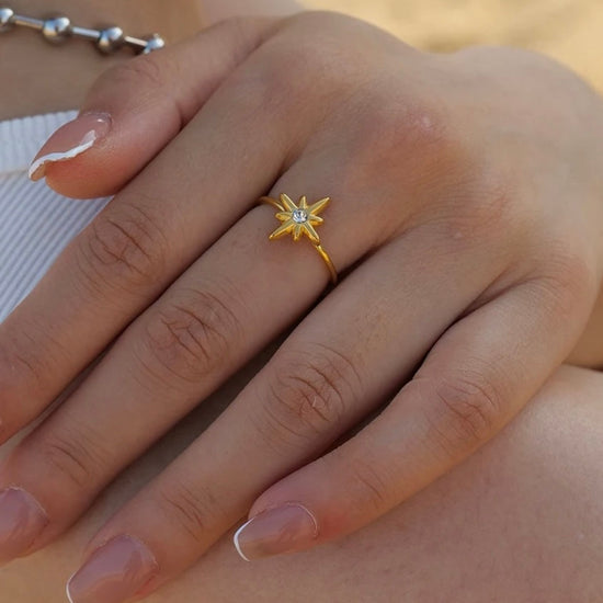 Eight Point Star Open Ring XMTX Collections