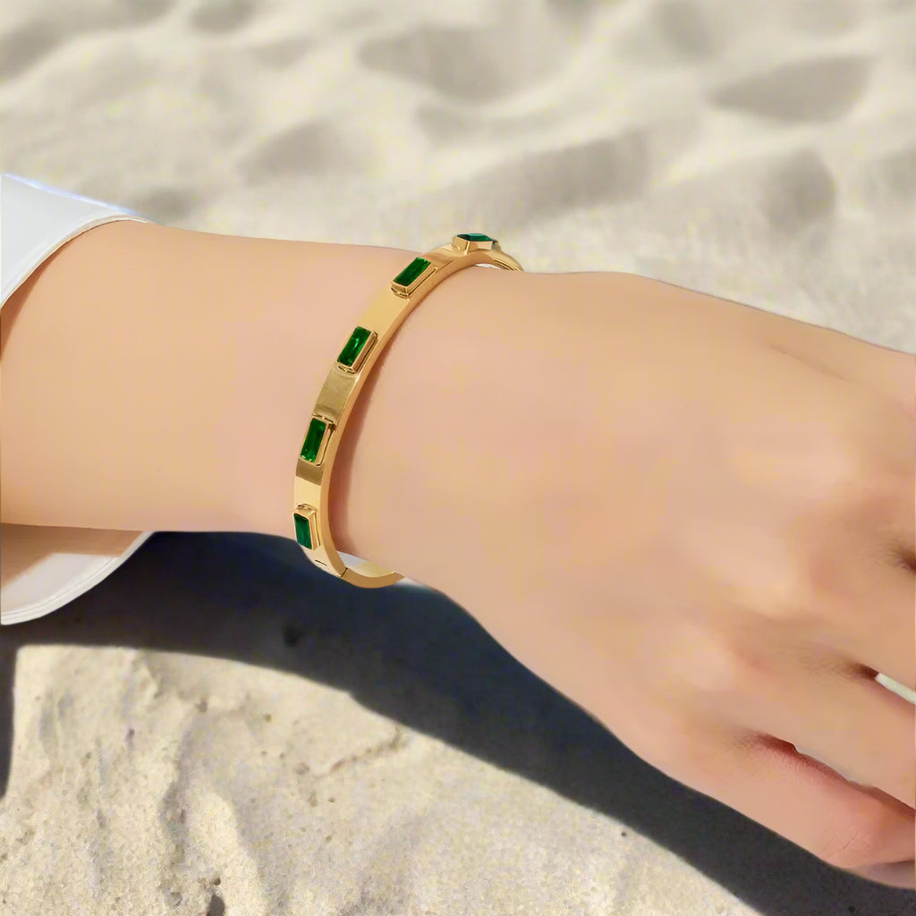 Abby Green Zircon Bangle Bracelet XMTX Collections