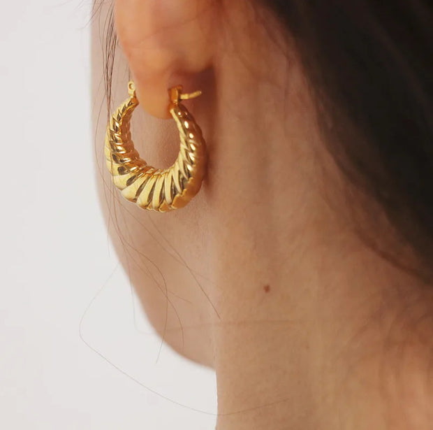 Twisted Hallow Croissant Hoop Earrings